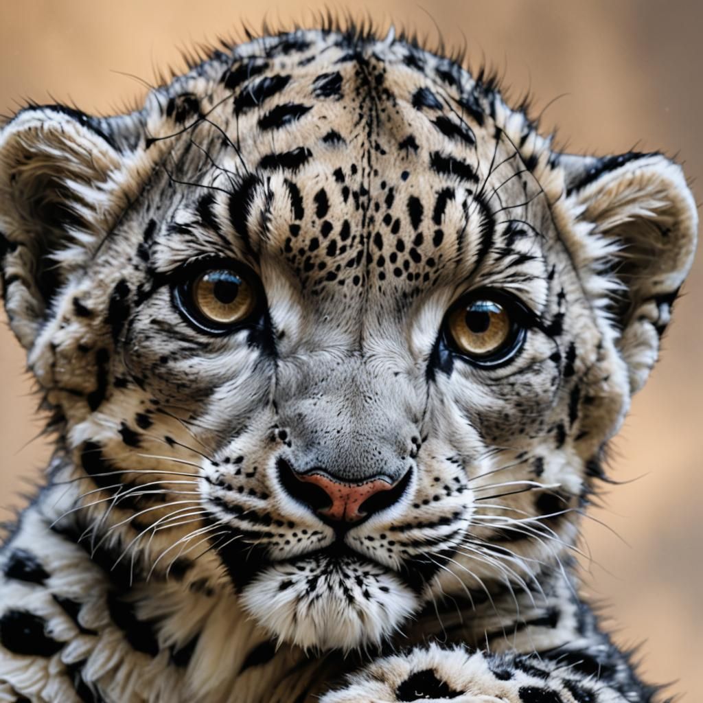 Newborn snow leopard  by @Yahir 