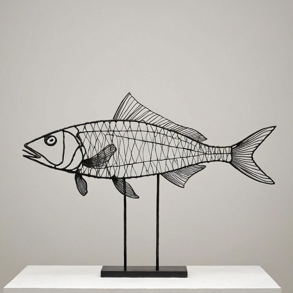 Minimalistic fish by  Alberto Giacometti Surrealist sculptor