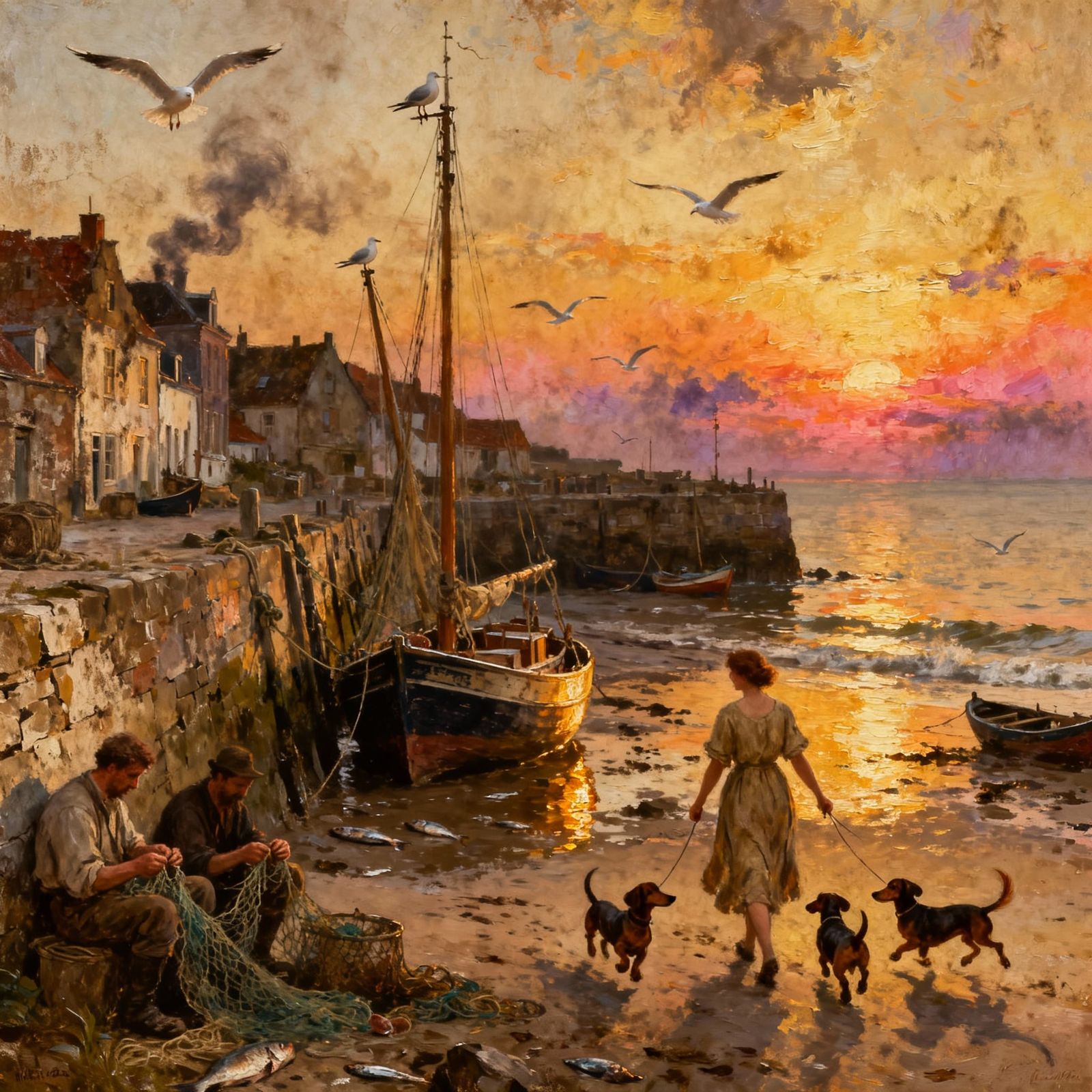 Small fishing village on a late summers evening.  by @Hannah