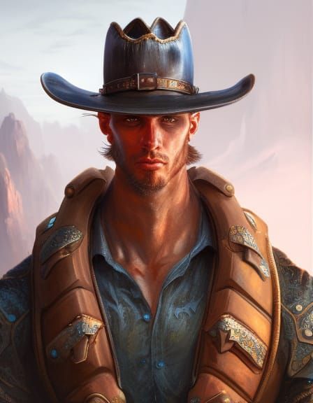 Blonde, Rugged Cowboy Portrait