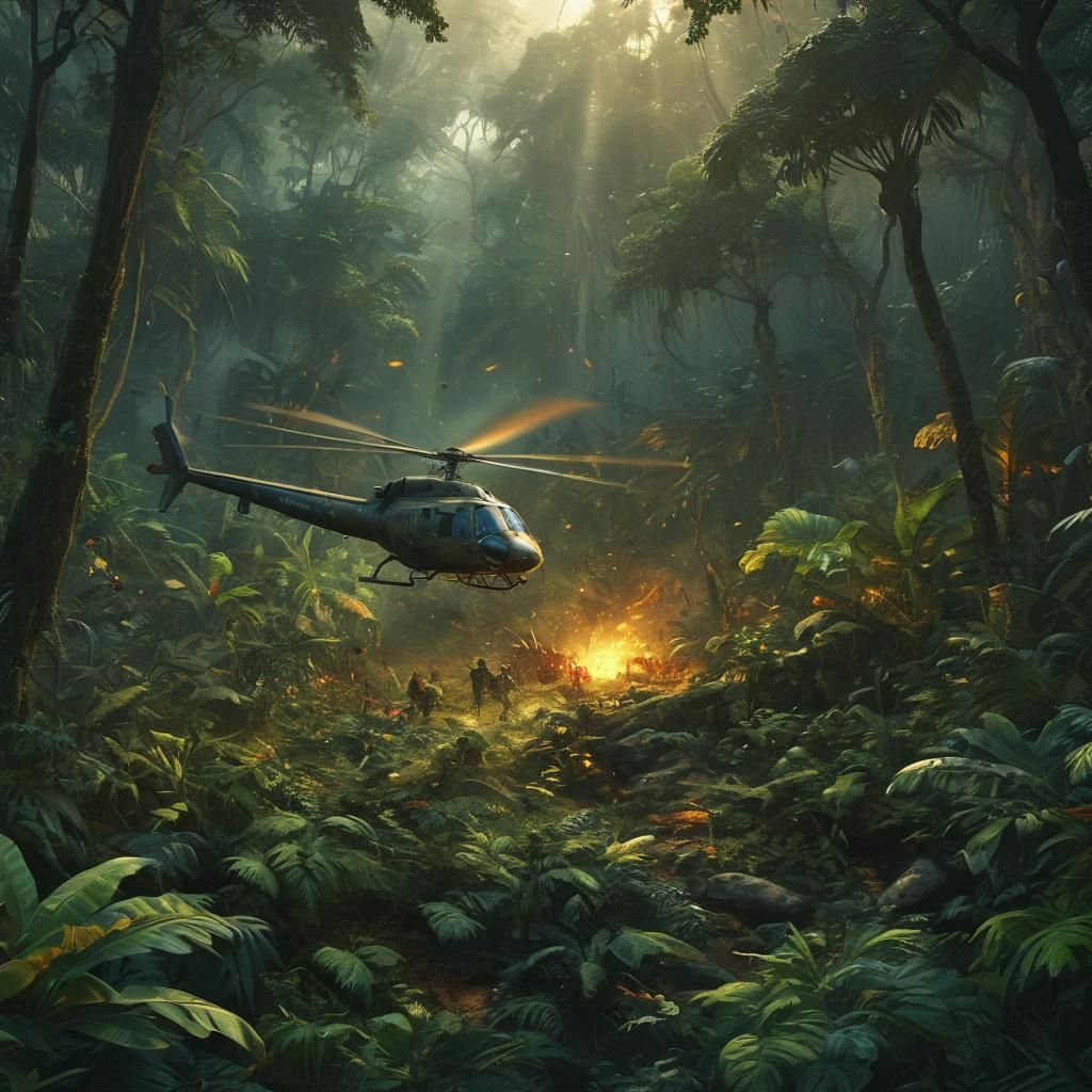 Jungle Conflict: A Matte Painting in Triadic Colors