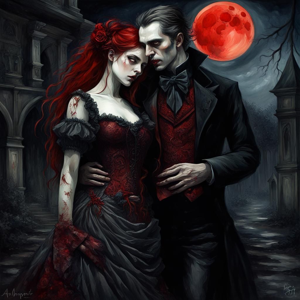 Vampire couple - AI Generated Artwork - NightCafe Creator