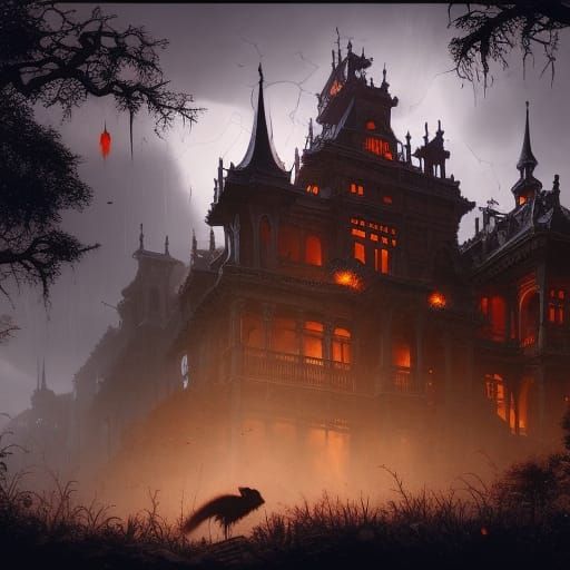 Spooky castle - AI Generated Artwork - NightCafe Creator