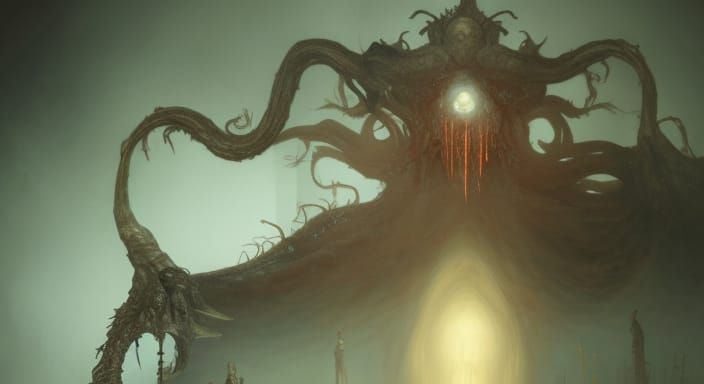 Great old one from bloodborne white light alien good emperor...