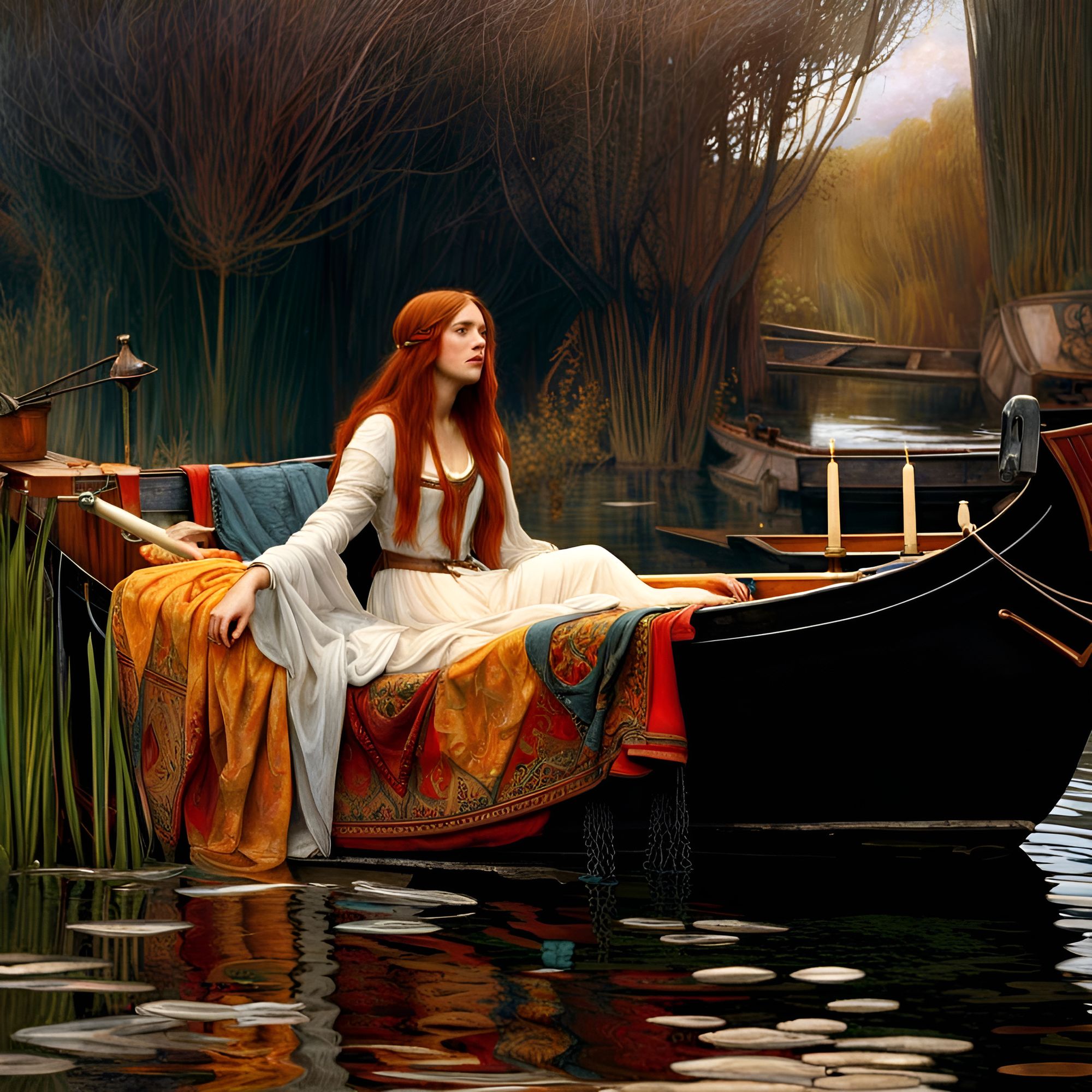 The Lady Of Shalott AI Generated Artwork NightCafe Creator   OLb6sgjsZbYVBF91dUs5  1  Davur 7.8125x 