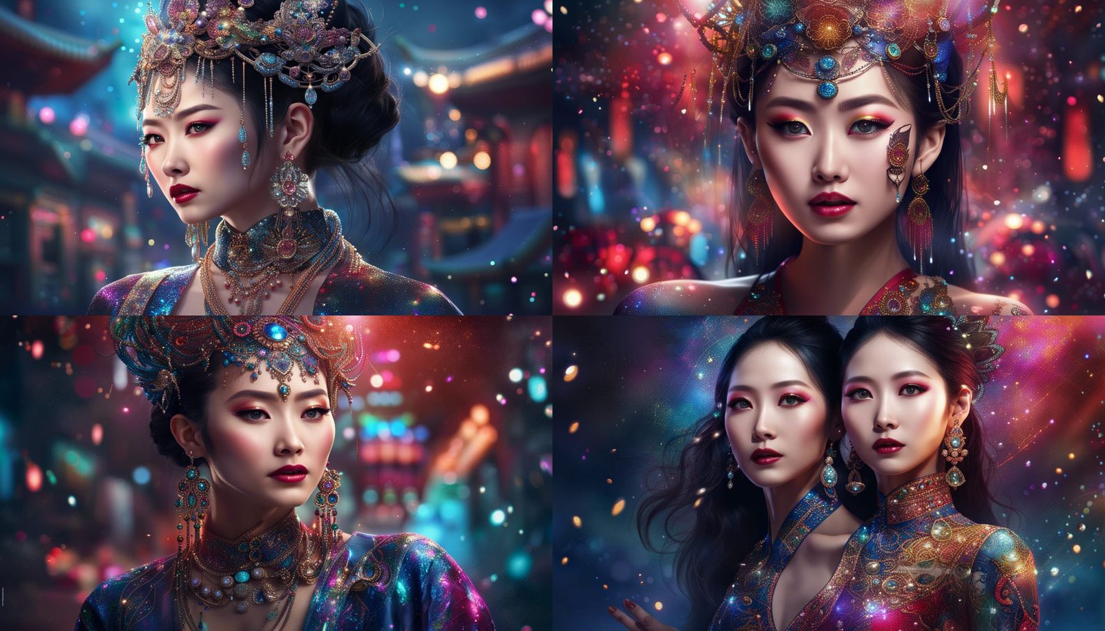 A beautiful Chinese woman of model appearance with bright gl...