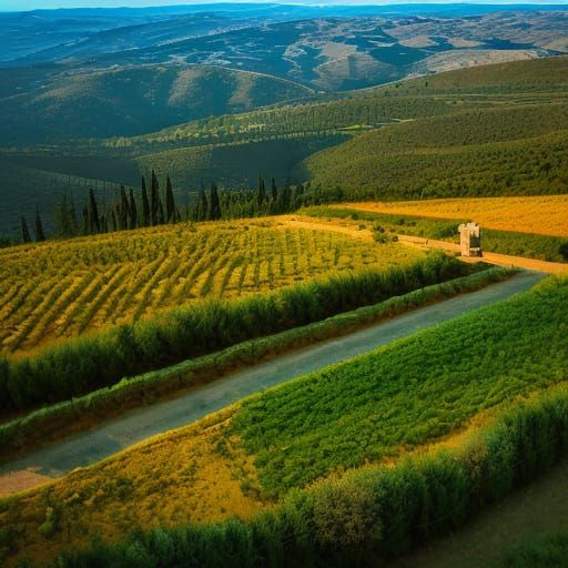 Aerial View of Birya Forest, Israel Landscape