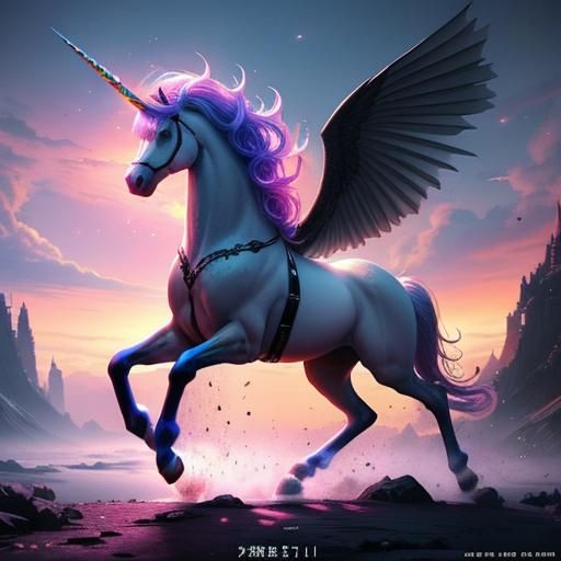 Cinematic fantasy landscape beautiful unicorn Hyperrealistic, splash ...