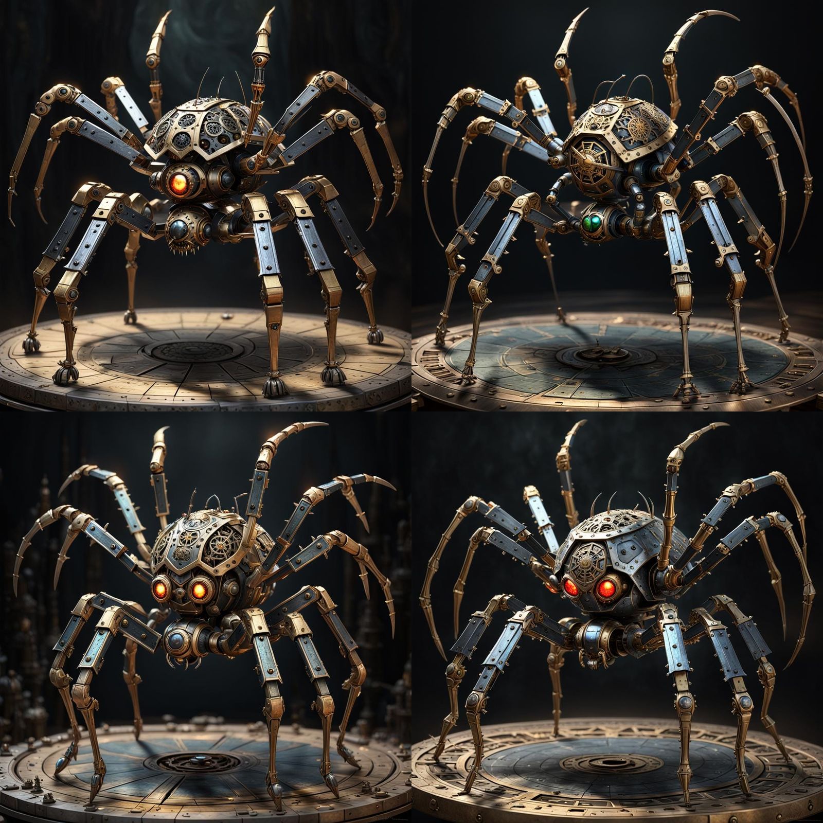Small mechanical spider with eigth legs, (heavy armored, wit...