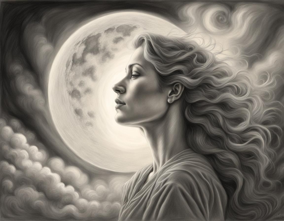 softly and tenderly a woman calls as the hunter moon rises h...