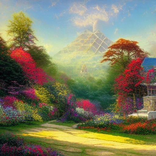 Beach Pyramid Hula Dance in Expressionist Style