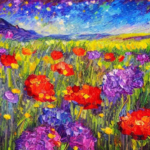 meadow with flowers with jazz musicians - AI Generated Artwork ...