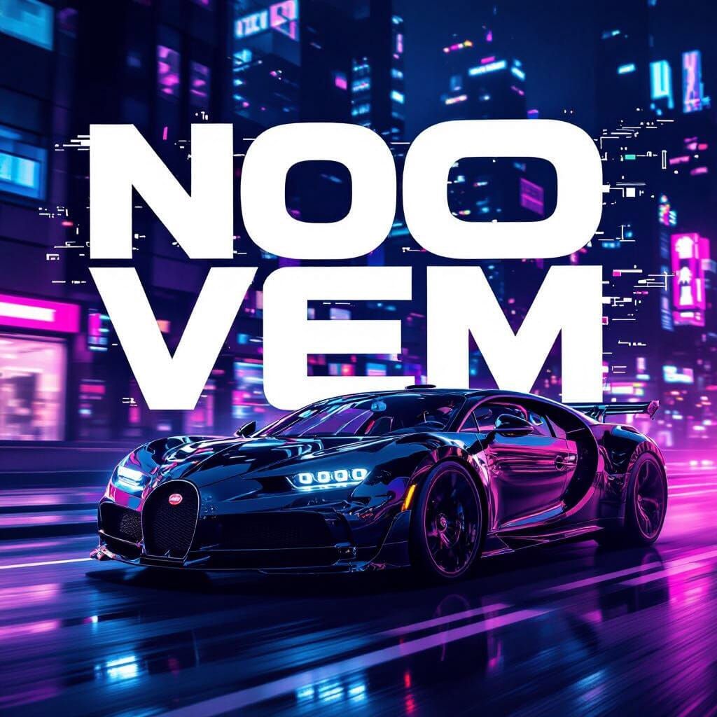 make a phonk song cover with a bugati and big text that says no vem