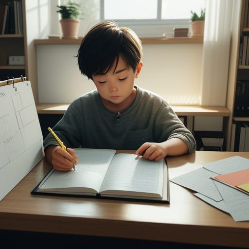 Child Boss in Office: Hyper-Realistic Concept Art