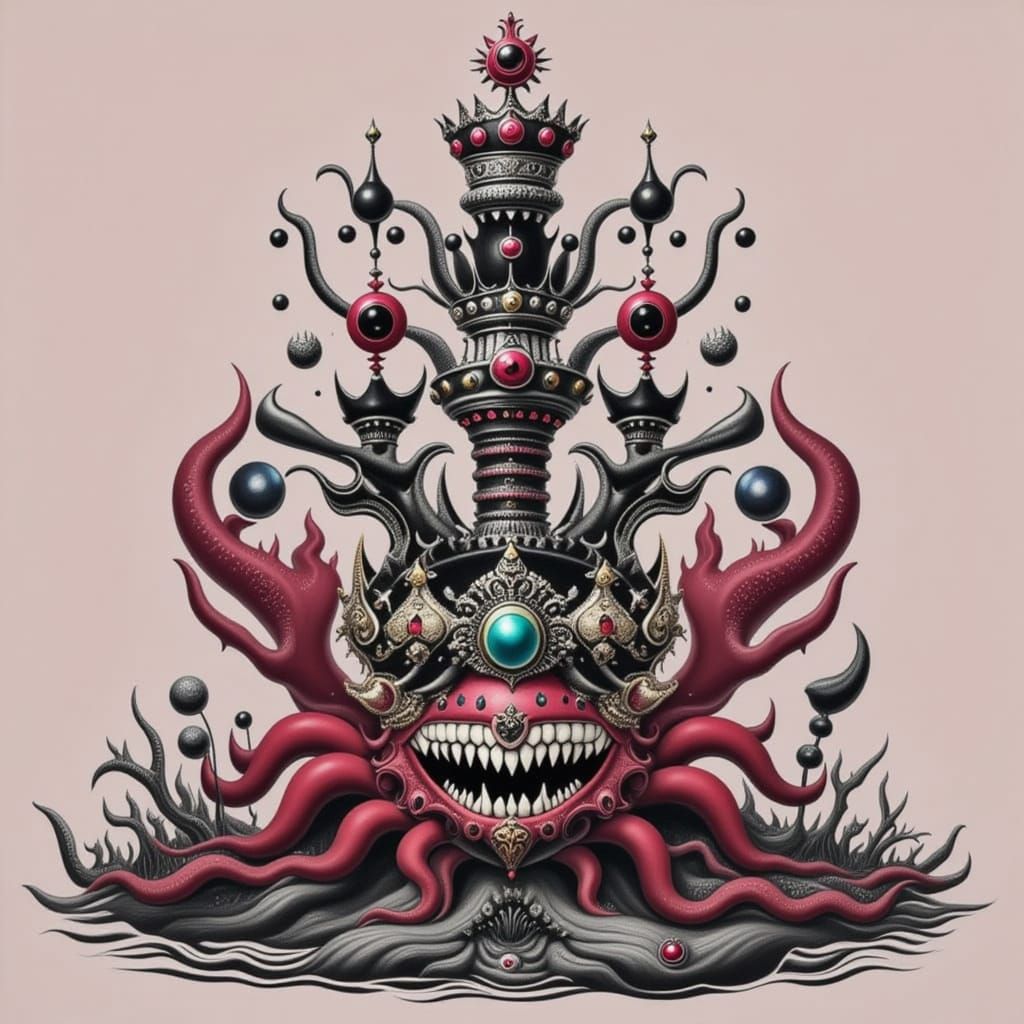 <lora:KILLER QUEEN:1.0> Crab with conch shell castle