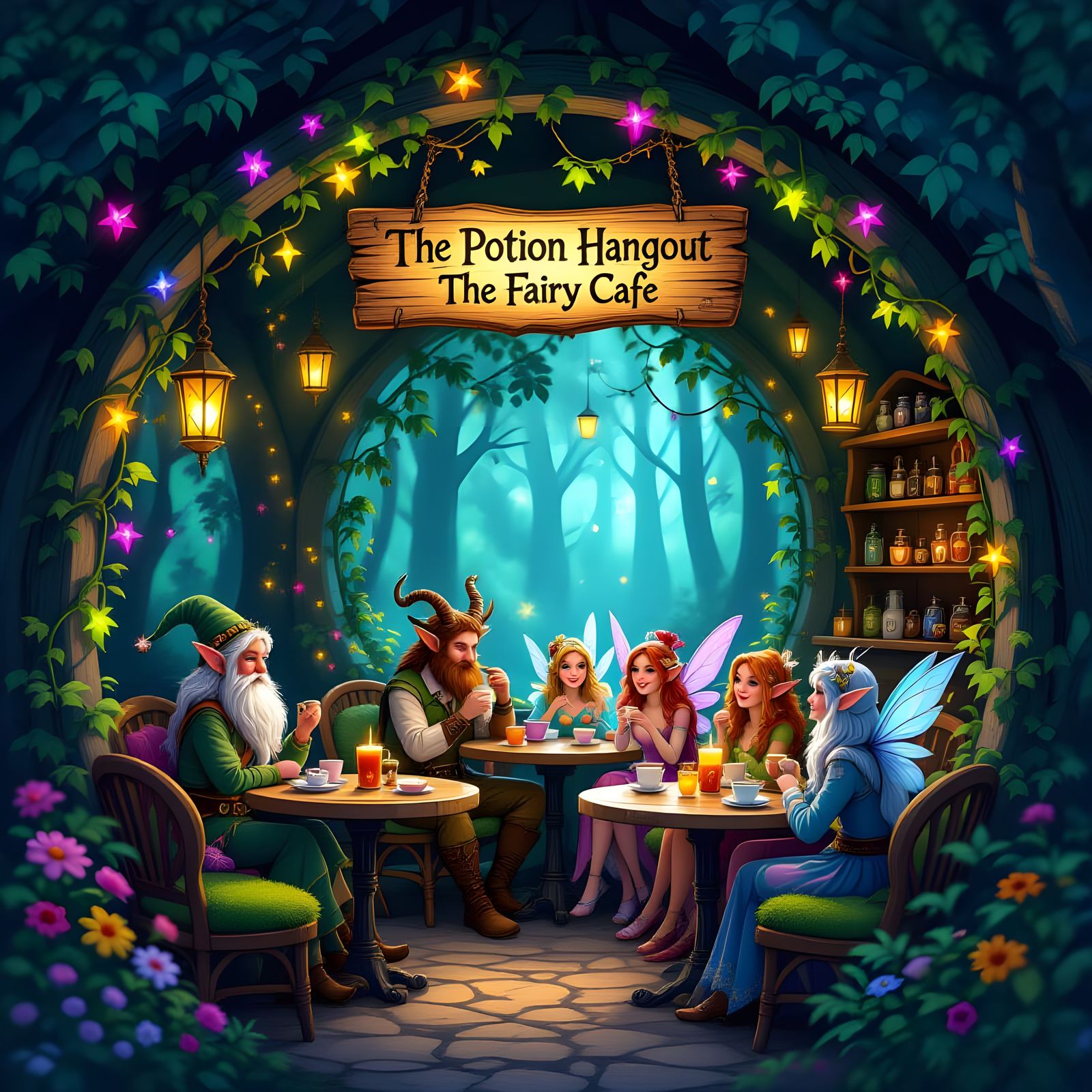 Enchanted Cafe in the fairytale forest  by @Tatti