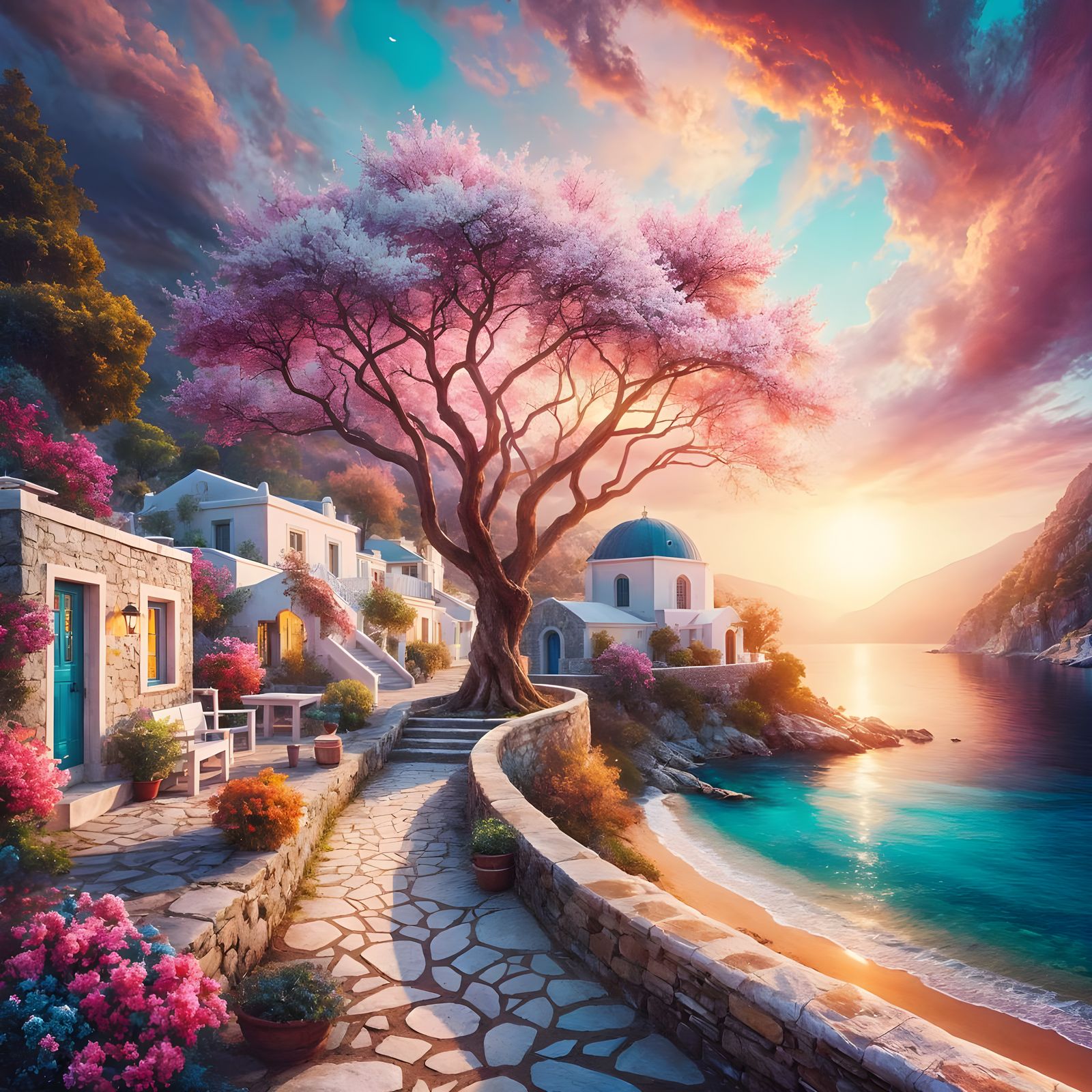 Mediterranean Coastal Town  by @Lulu