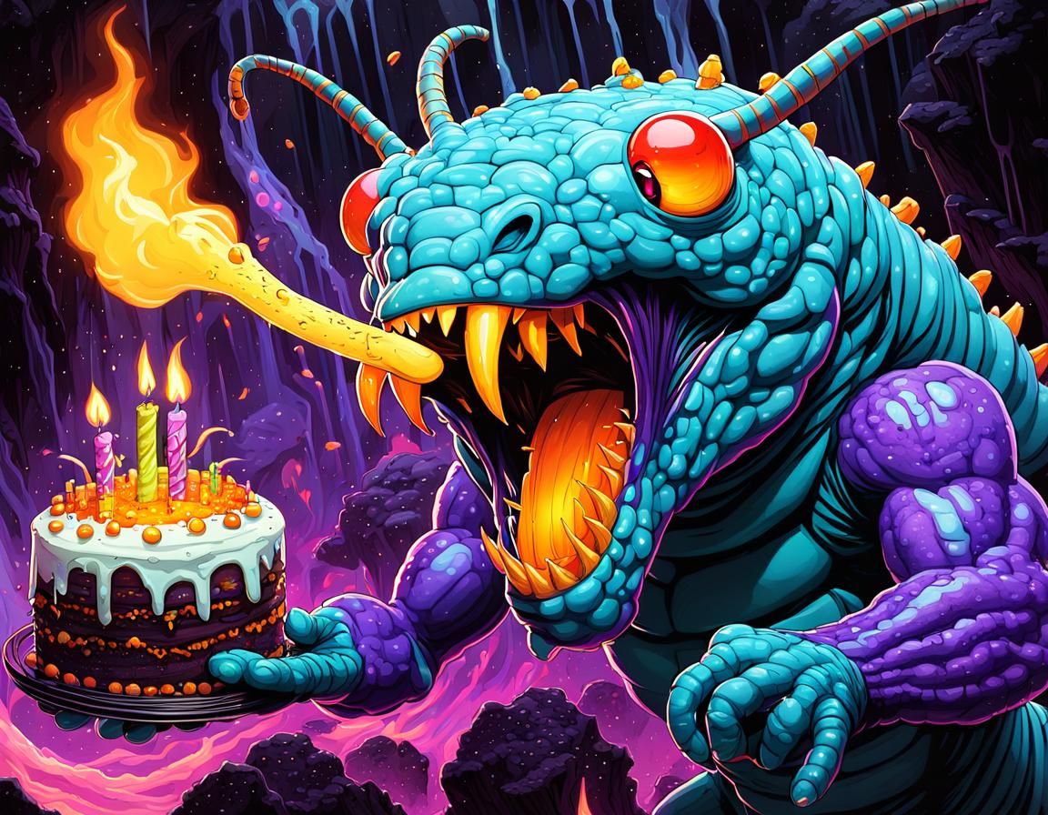 He lights candles with his flame)