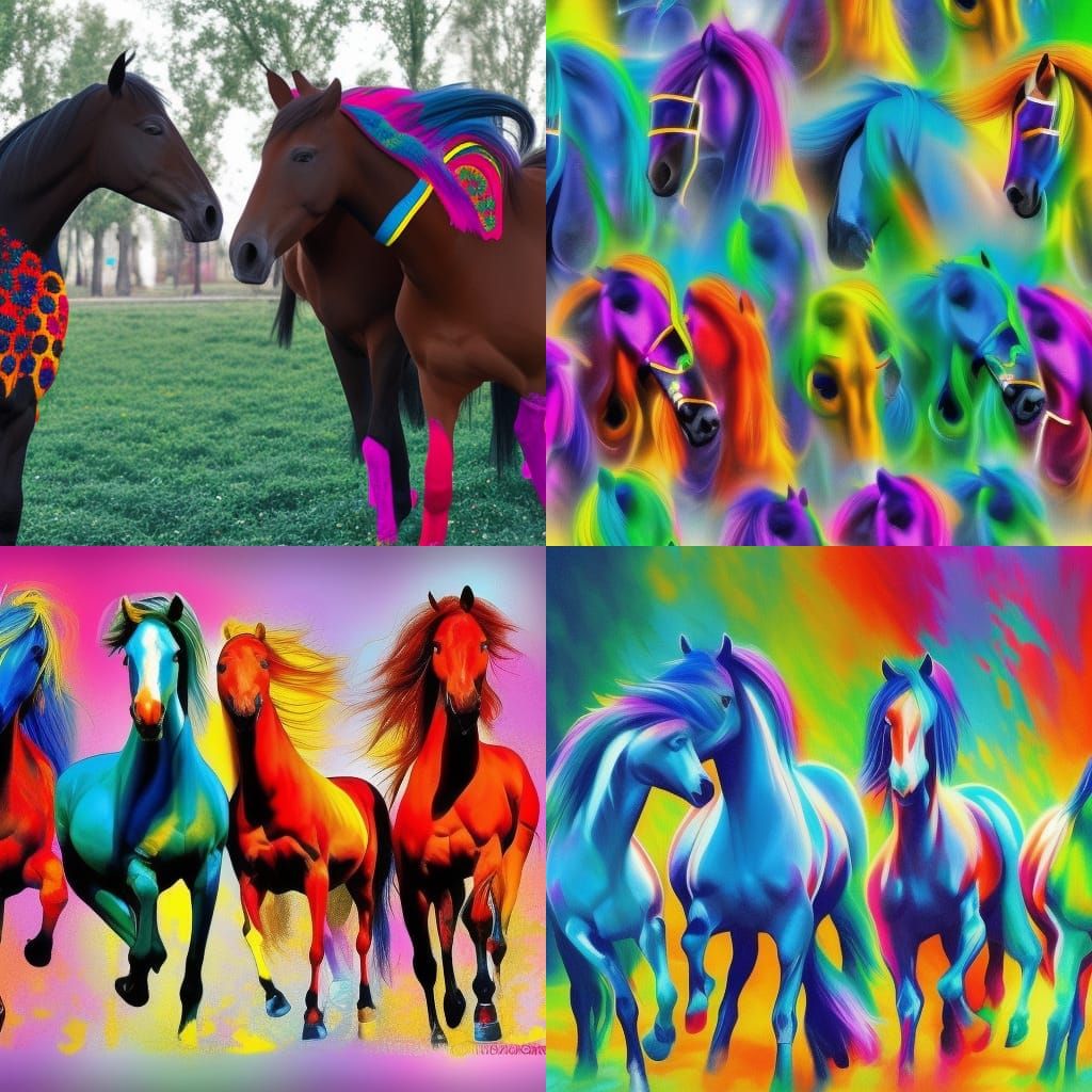 colourful horses for horse fans