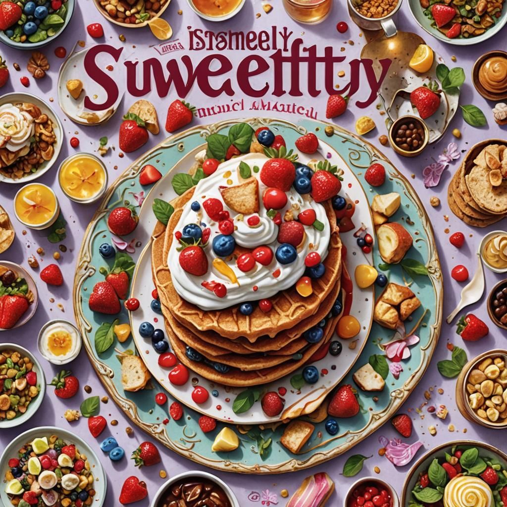 aroInsanely detailed Delicious Meal Magazine Cover with a la...