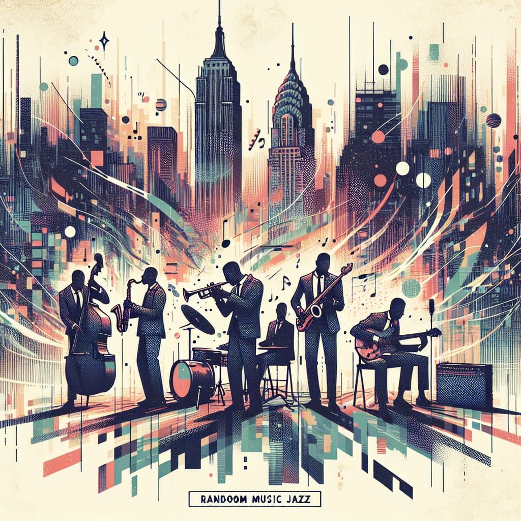 Album cover of jazz band quartet "Randoom music jazz"   by @Biboo