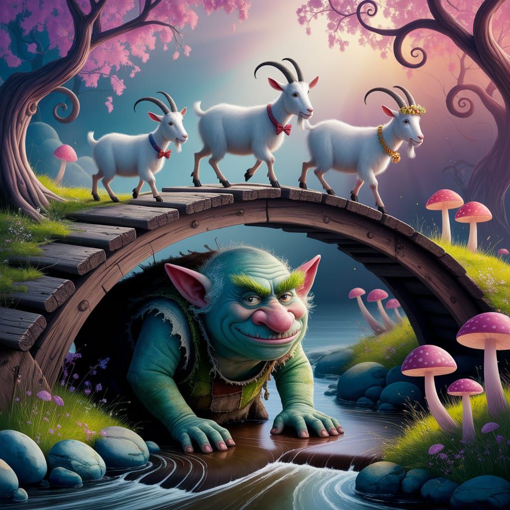 The Three Billy Goats Gruff And The Troll Under The Bridge  by @ChronoScribe