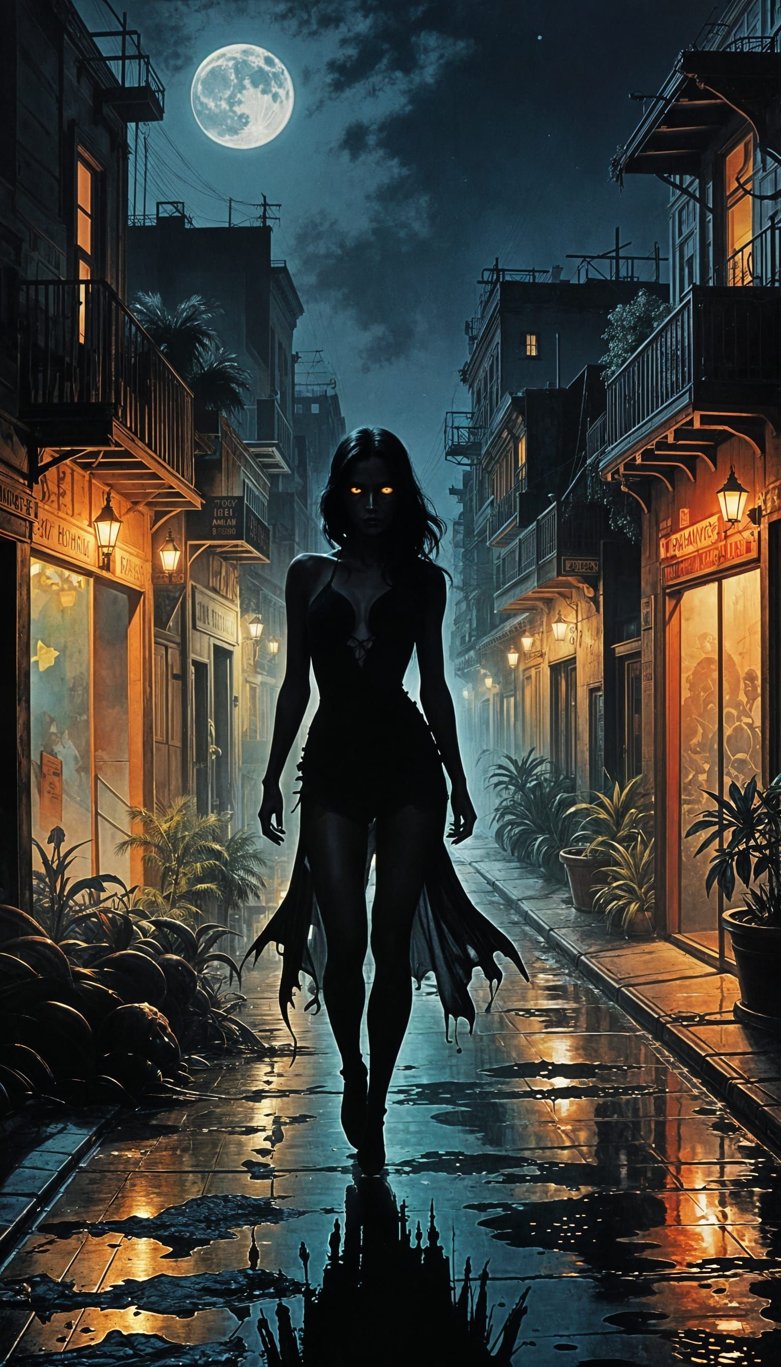 Vampiress hunting for a prey  by @Gothic Vampire Poetry