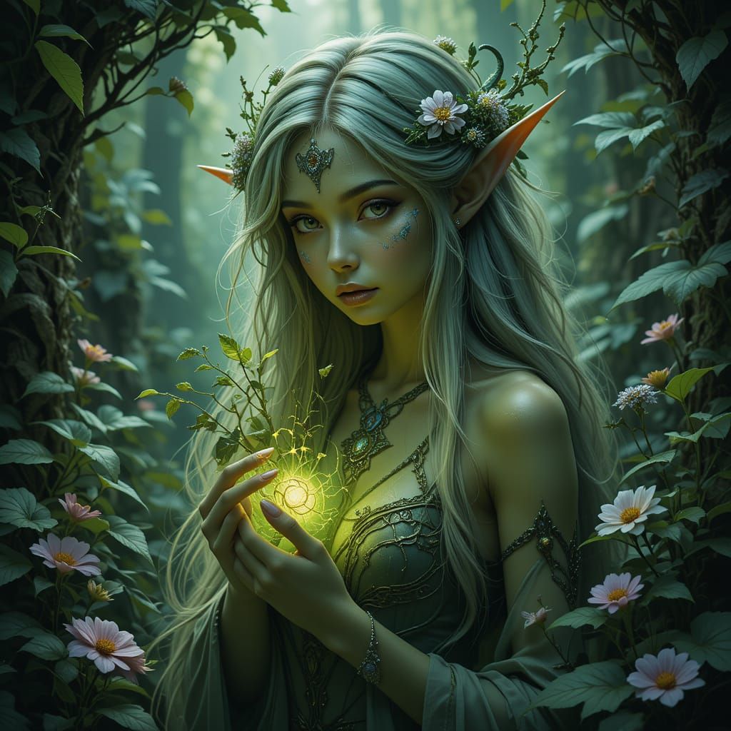 Una autentica elfo de piel verde