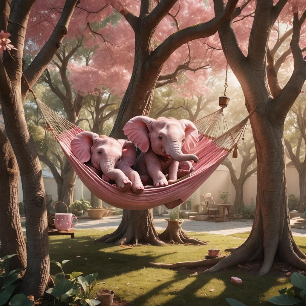 A young pink elephant   by @old man