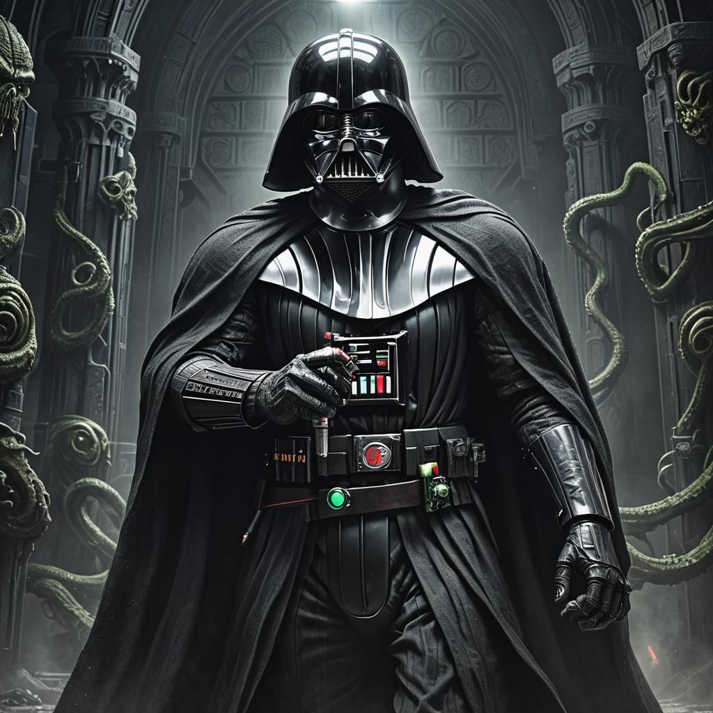 Darth Vader possessed by Cthulhu intricate details, HDR, beautifully ...