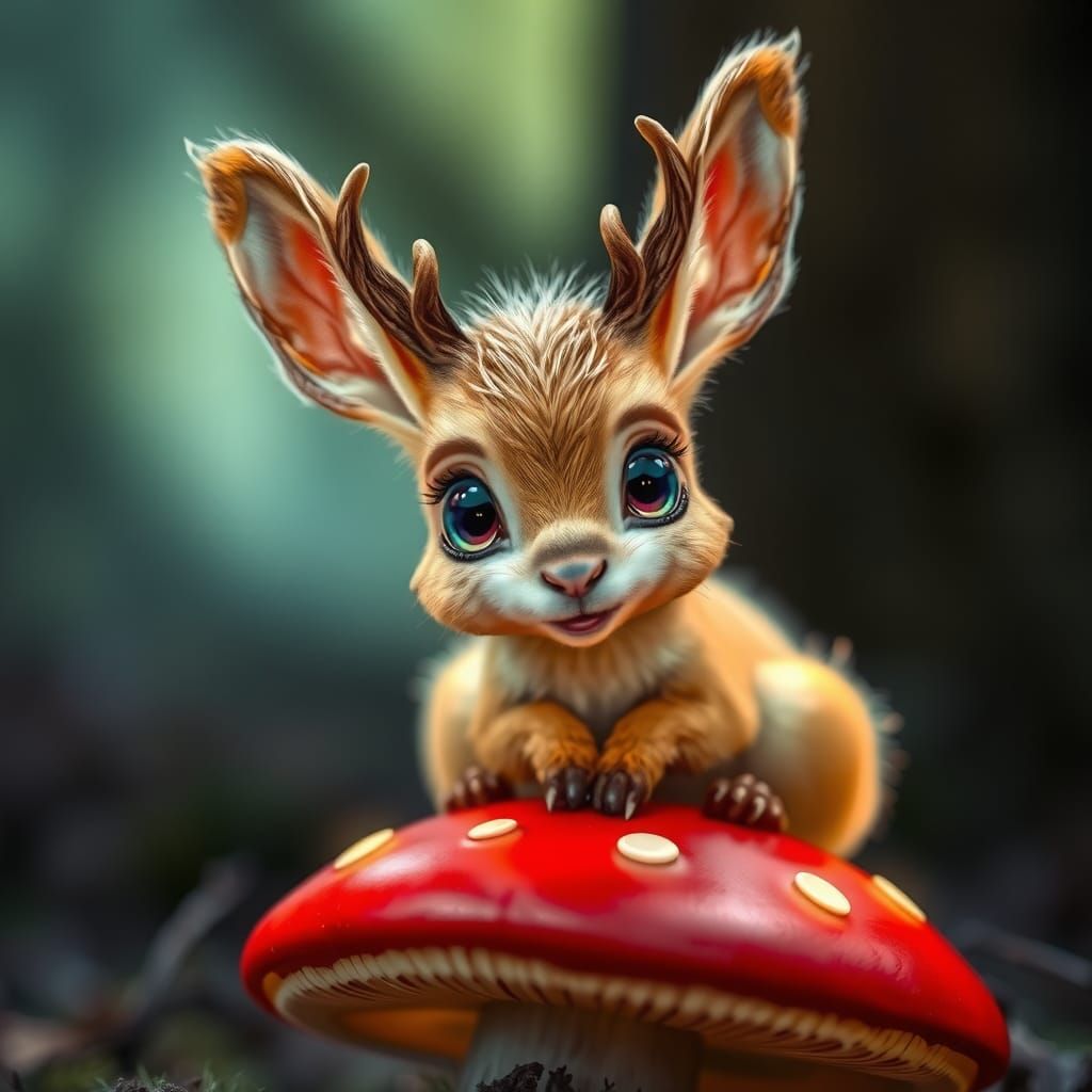 Young forest jackalope