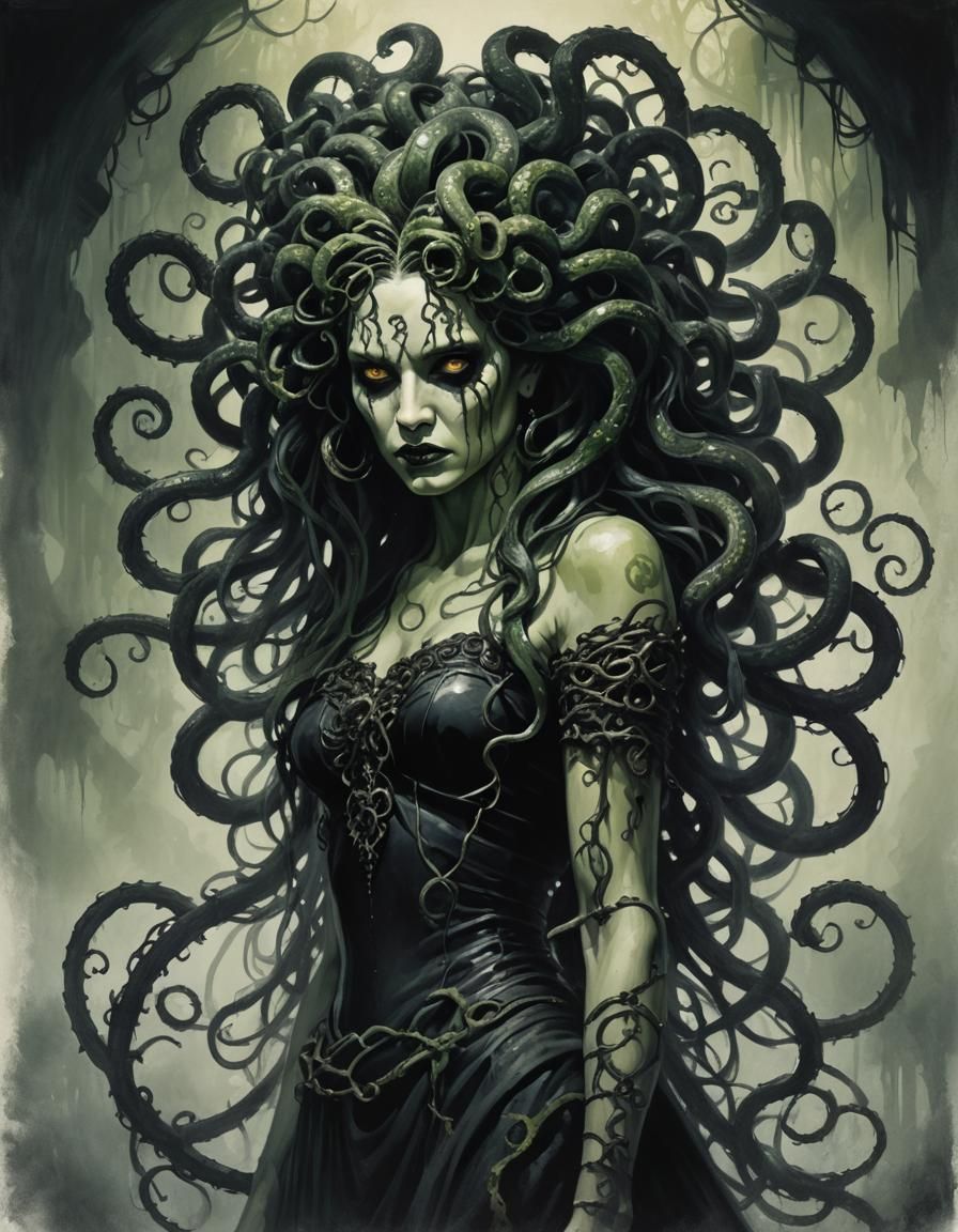 beautiful gothic horror medusa