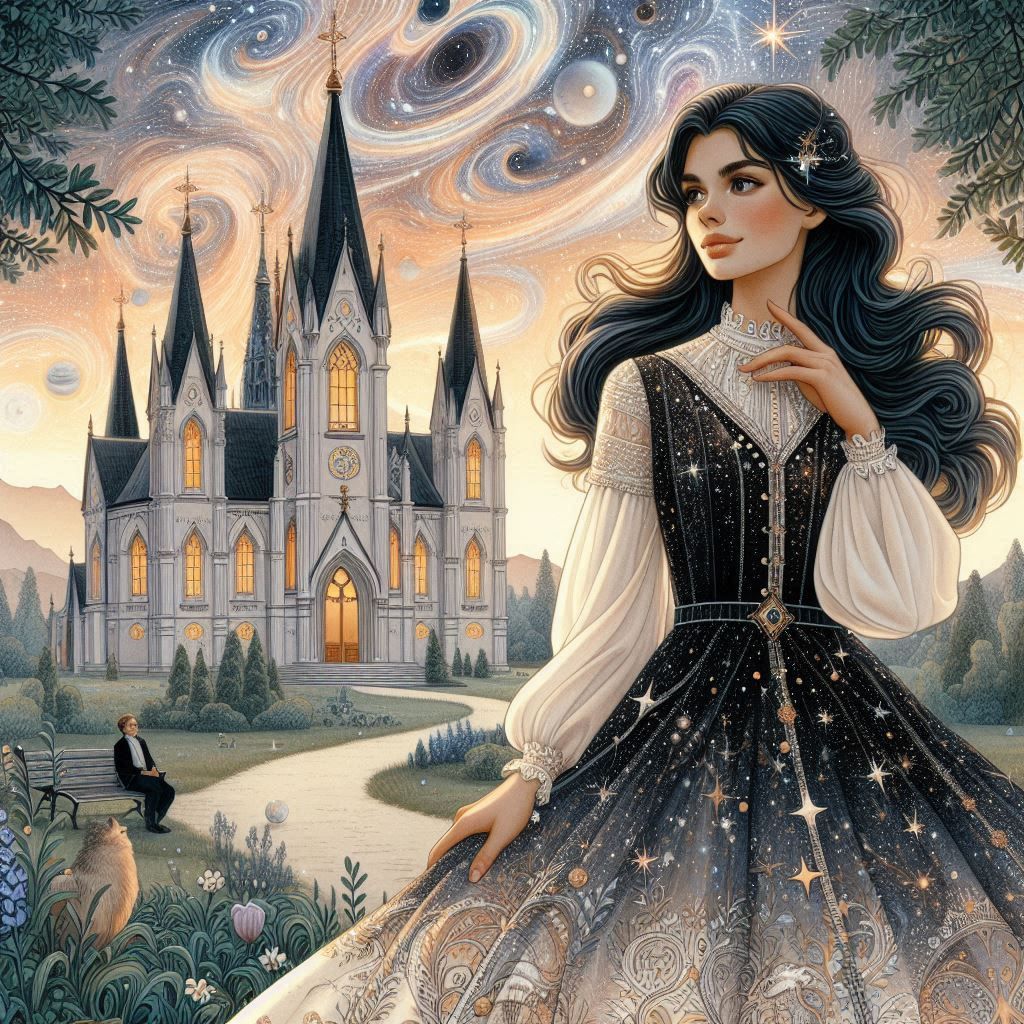 Girl near the church