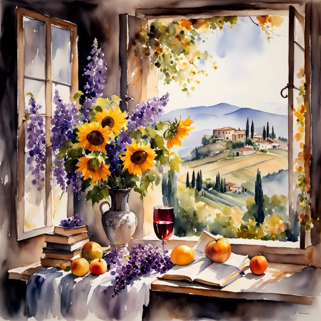 Still life with sunflowers