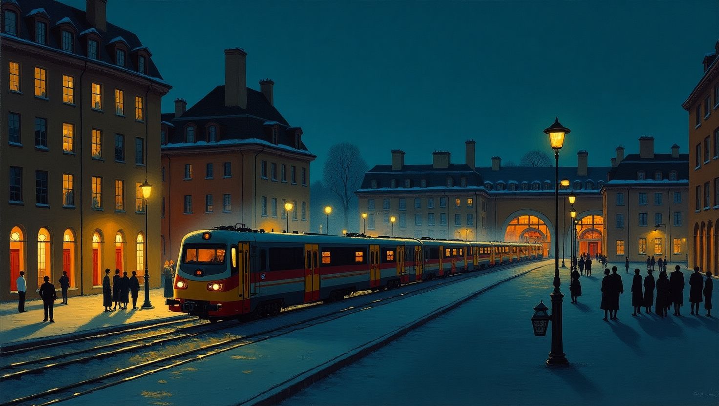 Ambiance de gare la nuit