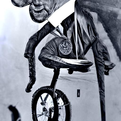 Joe Biden riding a unicycle