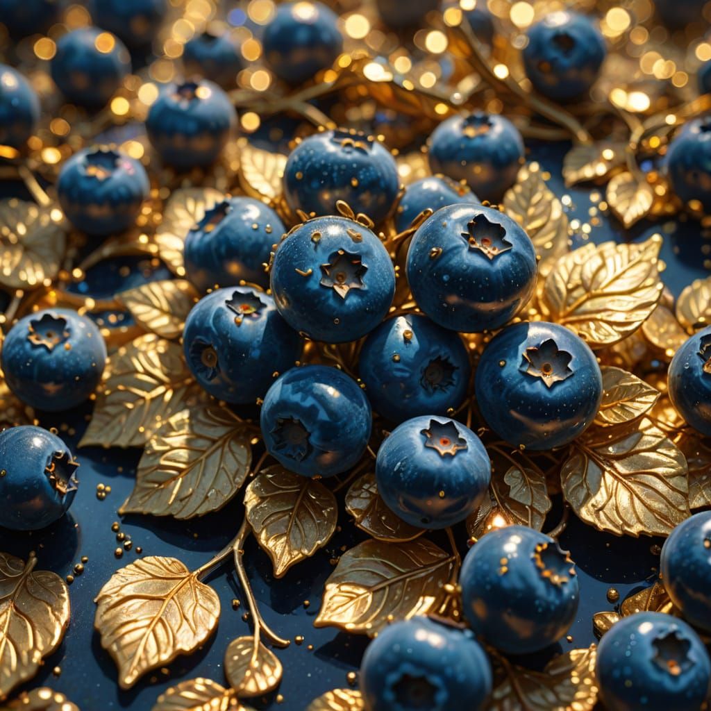 Macro view of the magical blueberries