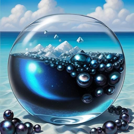 giltering diamonds labradorite large pearls black pearls bea...