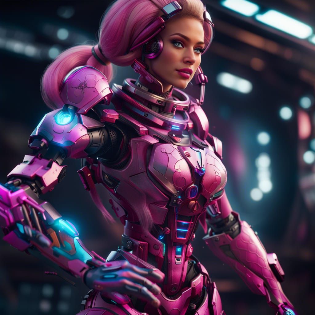 Barbie as a mech warrior in space - AI Generated Artwork - NightCafe ...