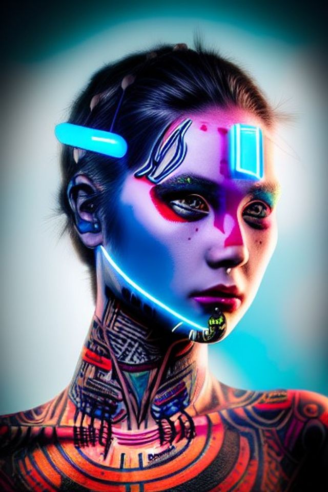 Cyberpunk Tribal Girl II - The Body Modifier - AI Generated Artwork ...