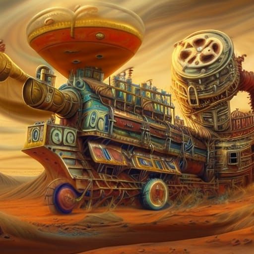 In 1923 Kandahar the DNA spiral unwinds in the sand at a piz...