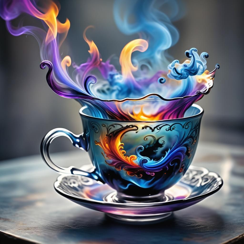 pretty flame teacup