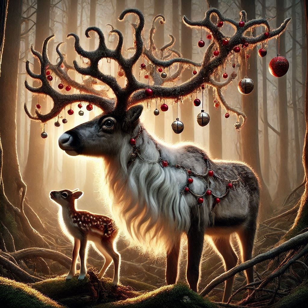 Guardian Reindeer With A Fawn....