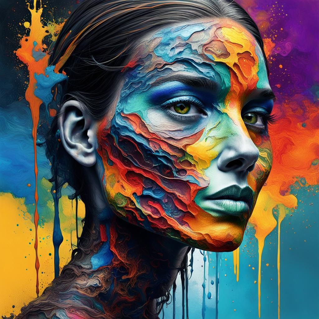 Colorful Woman - Ai Generated Artwork - Nightcafe Creator