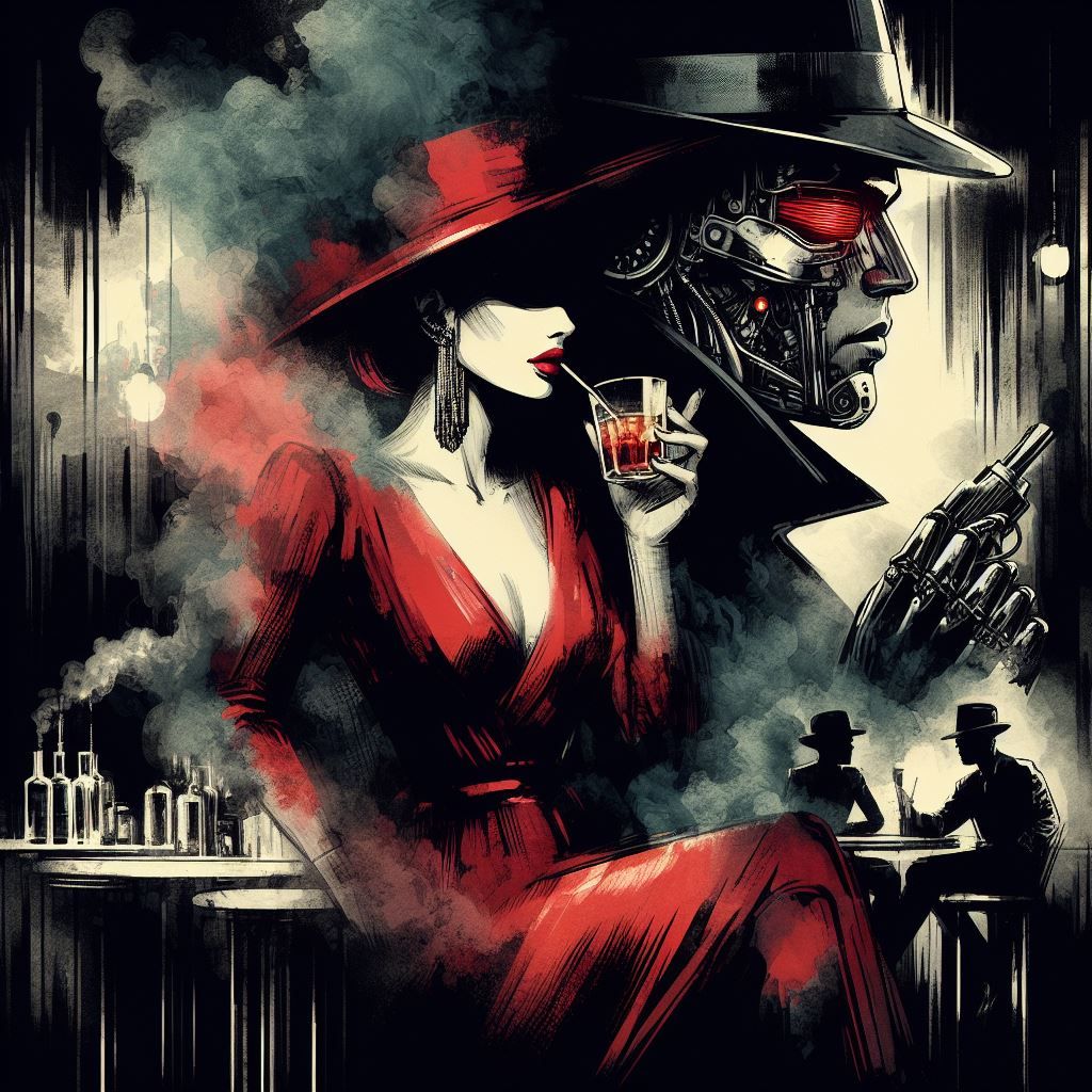 Of all the robot bars in the world and she had to walk into mine.