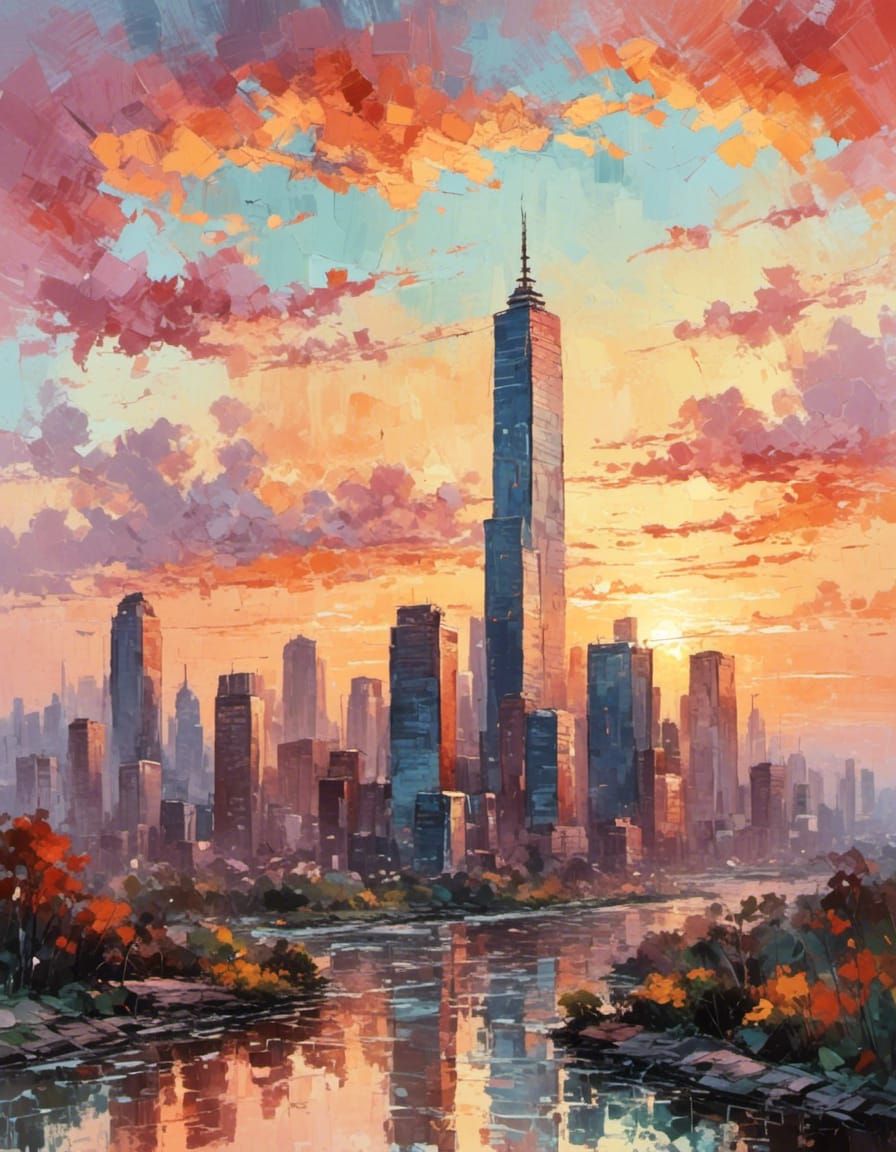 sunrise cityscape