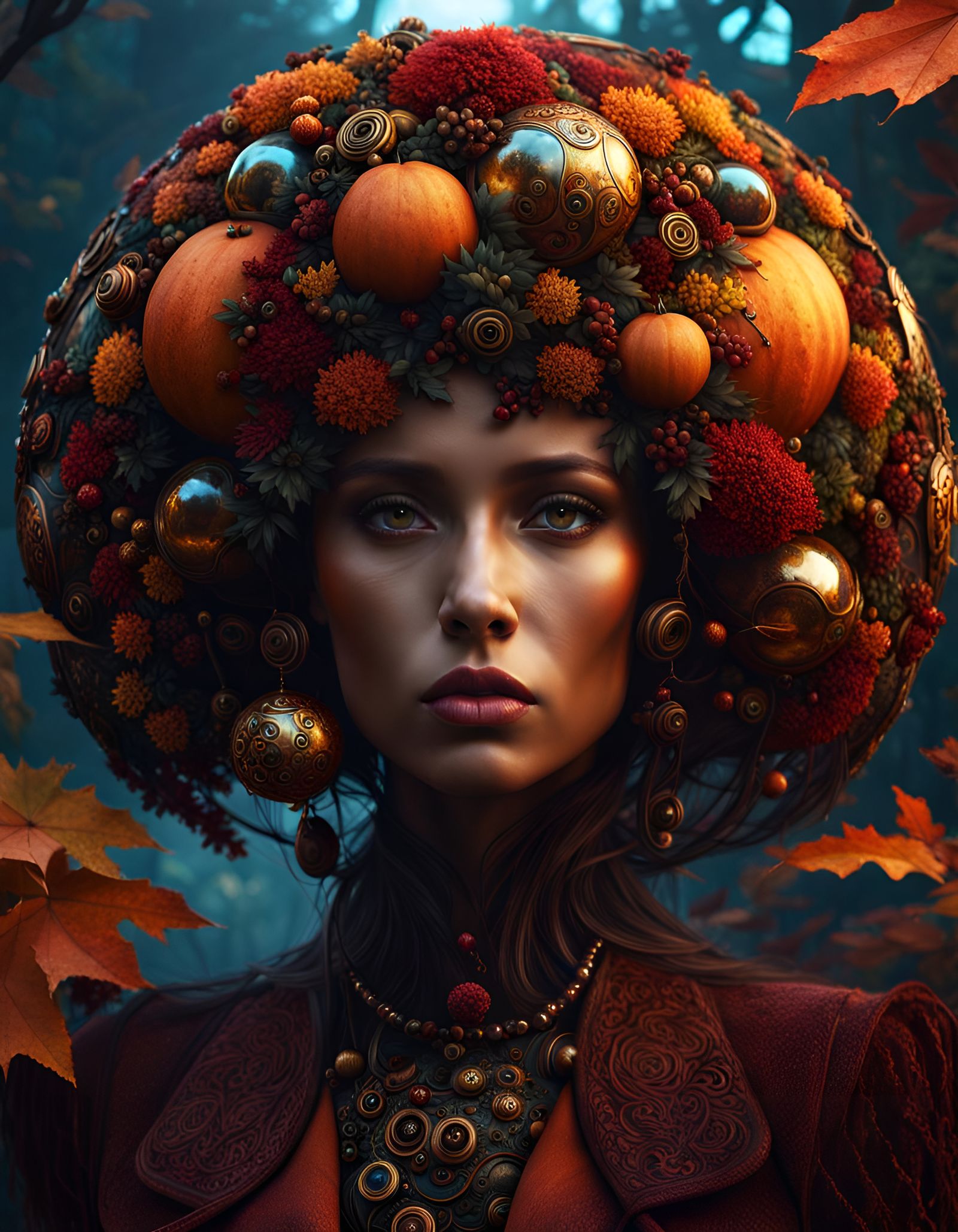 Creepy Autumn Garden: Bohemian Abstract Matte Painting