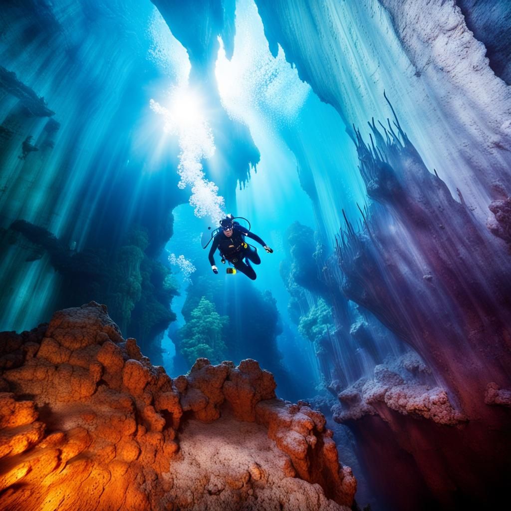 Cave diving AI Generated Artwork NightCafe Creator