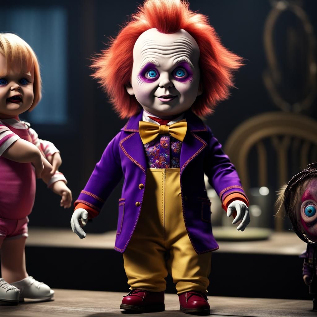 Willy Wonka as a Chucky doll, uhd, 8k, 1440p, - AI Generated Artwork ...