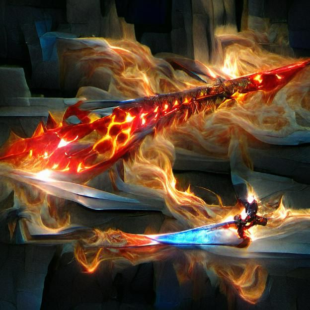 Fiery greatsword AI Generated Artwork NightCafe Creator